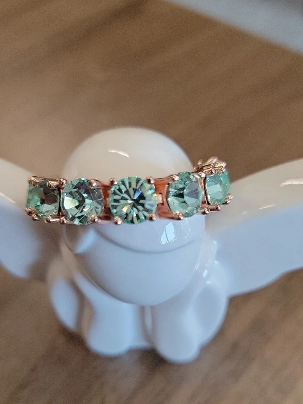 Park Lane Impression Bracelet with Mint Green Crystals On Rose Gold